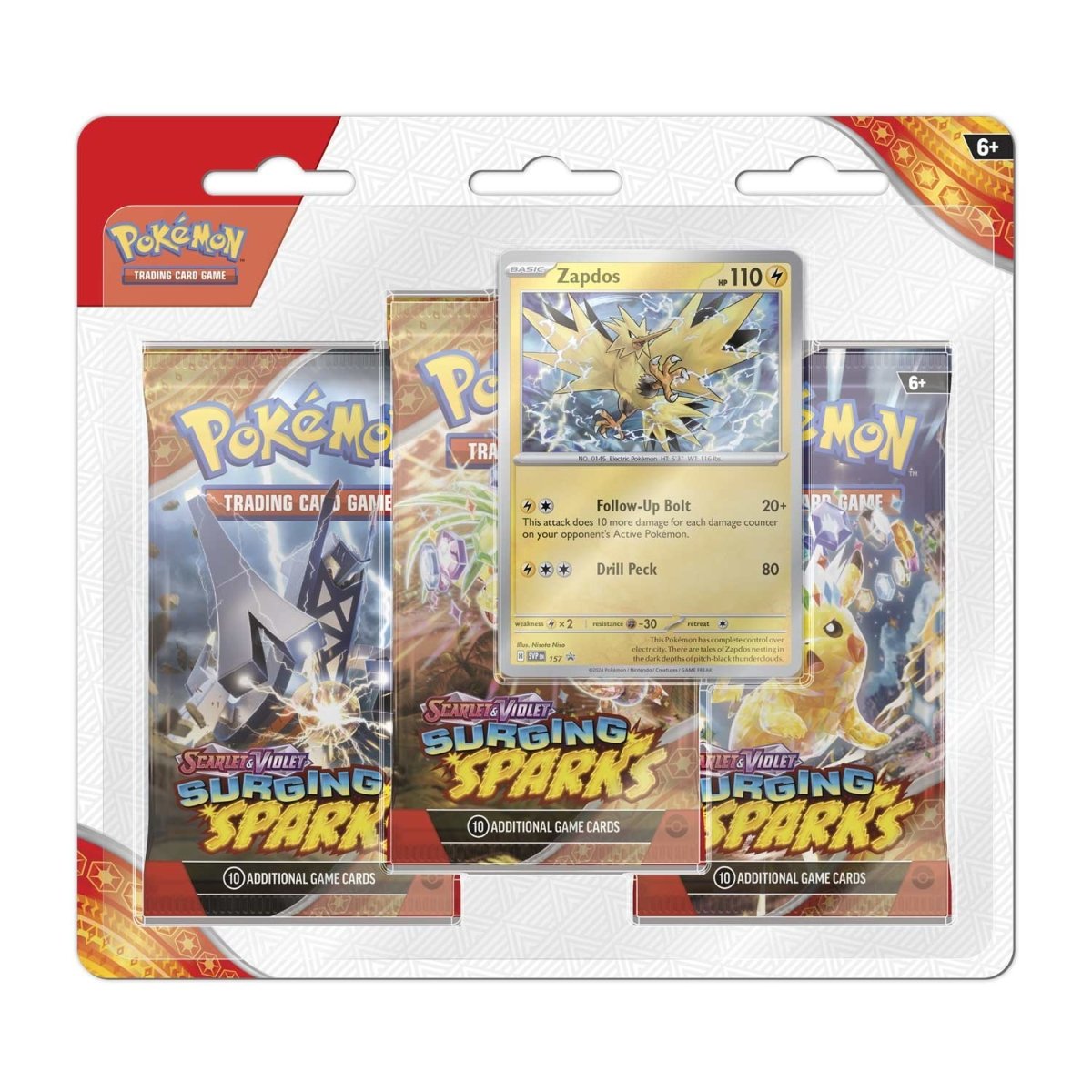 Surging Sparks 3 Pack Blisters [Zapdos]